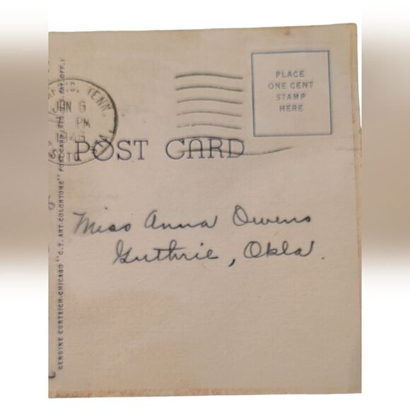 Antique Postcard‎ From Memphis TN Postmarked 1/6/1946 - Picture 4 of 5